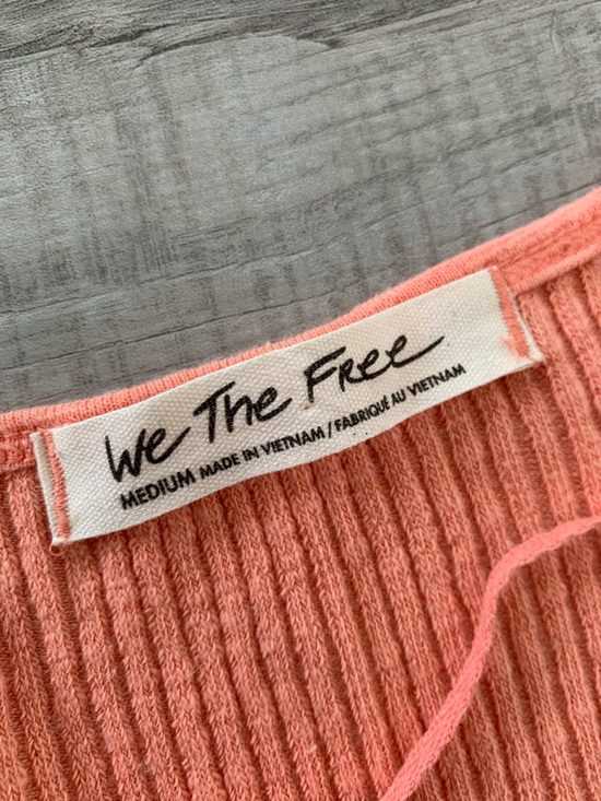 We The Free Coral/Peach Ribbed V-Neck Tank Top, size M. - Picture 10 of 12